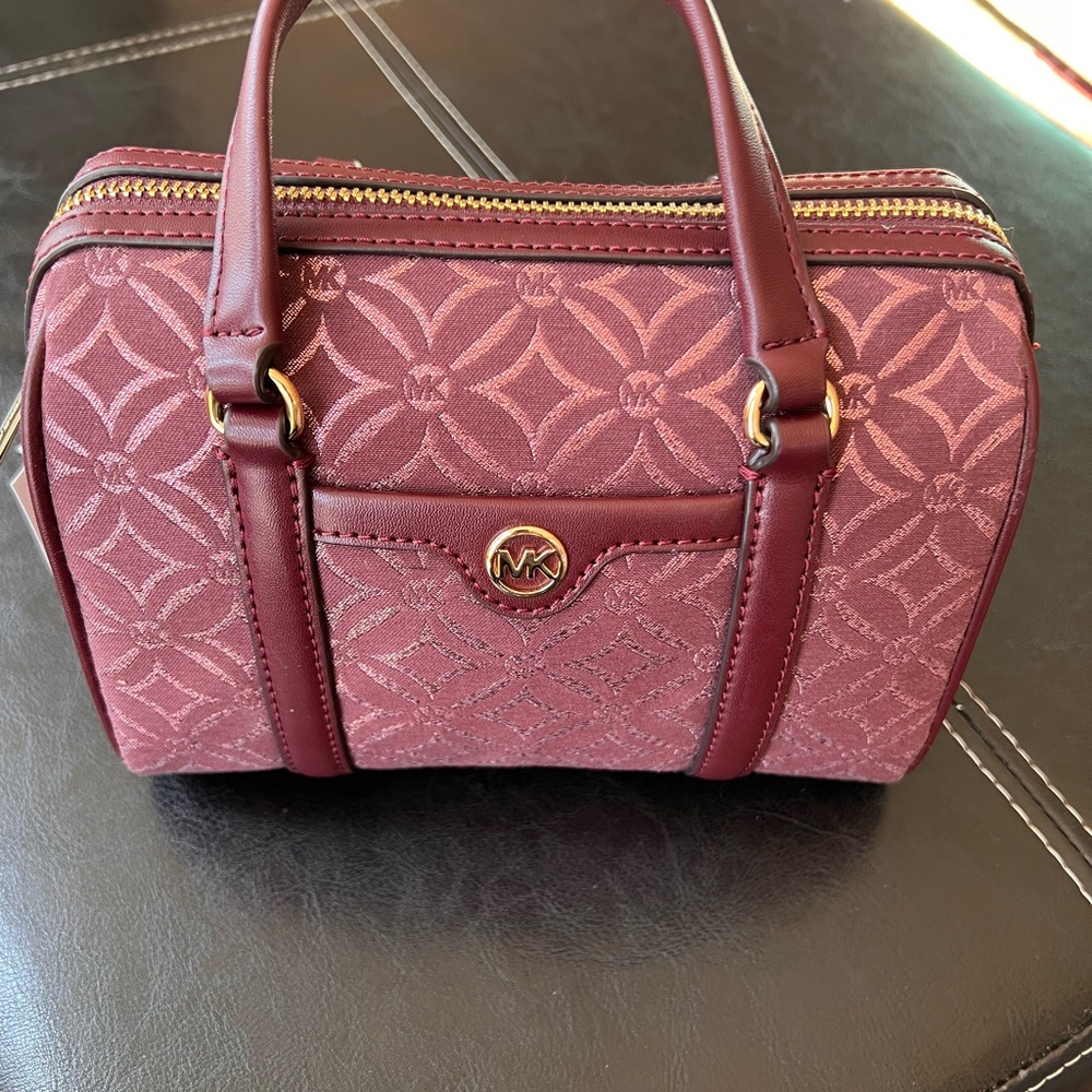 NWT - Small Metallic Logo Jacquard Duffel Crossbody Bag